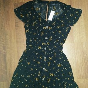 American Eagle Black Floral Dress